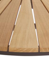 Mesa redonda para exterior de madera de teca Hard & Ellen, tamaños diferentes, Tablero: teca, lijada Certificado , Estructura: aluminio con pintura en p, Gris antracita, madera de teca, Ø 150 x Al 73 cm