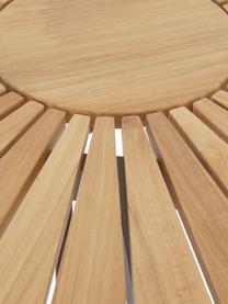 Okrągły stół ogrodowy z blatem z drewna tekowego Hard & Ellen, różne rozmiary, Blat: drewno tekowe, piaskowane, Antracytowy, drewno tekowe, Ø 150 x W 73 cm