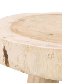 Taburete redondo de madera Beachside, Madera de mungur reciclada natural, Marrón claro, Ø 40 x Al 50 cm