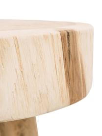 Taburete redondo de madera Beachside, Madera de mungur reciclada natural, Marrón claro, Ø 40 x Al 50 cm