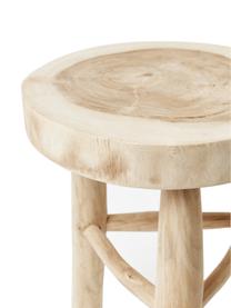 Sgabello rotondo in legno di mungur Beachside, Legno mungur riciclato, naturale, Legno mungur, Ø 40 x Alt. 50 cm