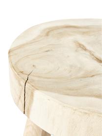 Taburete redondo de madera mungur Beachside, Madera de mungur reciclada natural, Madera de mungur, Ø 35 x Al 50 cm