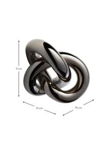 Objet décoratif Knot, Céramique, Nickel noir, brillant, larg. 19 x haut. 9 cm