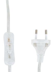 Lámpara de mesa de vidrio Natty, Pantalla: tela, Cable: plástico, Madera clara, transparente, Ø 31 x Al 48 cm