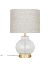 Lampe à poser avec pied en verre Natty, Beige, transparent, Ø 31 x haut. 48 cm
