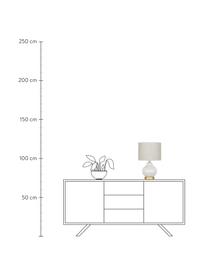 Lampe à poser avec pied en verre Natty, Beige, transparent, Ø 31 x haut. 48 cm