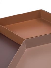 Deko-Tablett-Set Elides aus Metall, 3-tlg., Metall, beschichtet, Brauntöne, Set mit verschiedenen Grössen