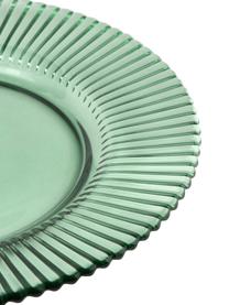 Platzteller Effie mit Rillenrelief, 2 Stück, Glas, Mintgrün, Ø 33 cm