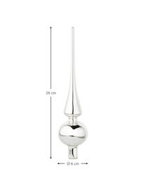 Punta Árbol de Navidad Brilliance, 26 cm, Vidrio, Plateado, Ø 6 x Al 26 cm