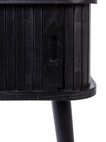 Mesilla de noche de madera Barbier, puerta corredera, Tablero: fibras de densidad media , Negro, An 45 x Al 59 cm