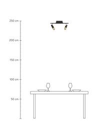 Riel LED Bobby, Anclaje: metal con pintura en polv, Estructura: metal con pintura en polv, Negro, dorado, An 47 x Al 13 cm