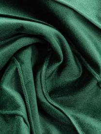 Housse de coussin en velours vert foncé Leyla, Velours (100 % polyester), Vert foncé, larg. 30 x long. 50 cm