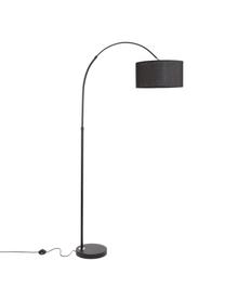 Bogenlampe Sama in Schwarz, Lampenschirm: Textil, Lampenfuß: Aluminium, Black, B 90 x H 180 cm