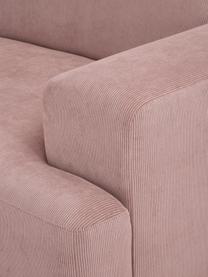 Sofá de pana Melva (2 plazas), Tapizado: pana (92% poliéster, 8% p, Estructura: madera de pino maciza, ce, Patas: plástico, Pana rosa, An 198 x F 101 cm