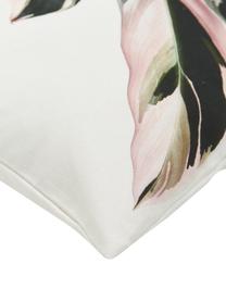 Funda de cojín de algodón Triostar, 100% algodón, Verde oscuro, rosa, blanco crema, An 50 x L 50 cm