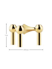 Komplet świeczników Stoff Nagel, 3 elem., Metal powlekany, Odcienie złotego, Każdy Ø 10 x W 7 cm