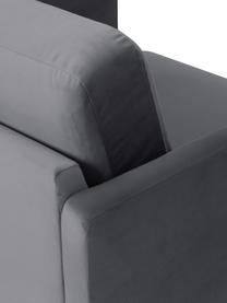 Sillón de terciopelo Fluente, Tapizado: terciopelo (poliéster de , Estructura: madera de pino maciza, Patas: metal con pintura en polv, Terciopelo gris oscuro, An 74 x F 85 cm
