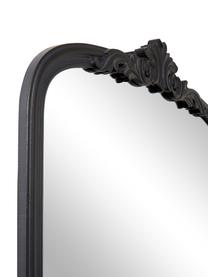 Specchio barocco da parete con cornice in legno nero Fabricio, Cornice: pannello di fibra a media, Retro: pannello di fibra a media, Superficie dello specchio: lastra di vetro, Nero, Larg. 85 x Alt. 100 cm
