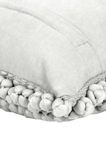Kissenhülle Iona mit kleinen Stoffkugeln in Hellgrau, Vorderseite: 76% Polyester, 24% Baumwo, Rückseite: 100% Baumwolle, Hellgrau, B 45 x L 45 cm