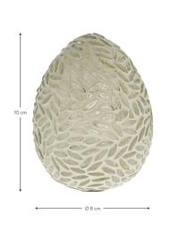 Piezas decorativas huevos artesanales de vidrio Murilia, 2 uds., Vidrio, Blanco, plateado, Ø 15 x Al 20 cm