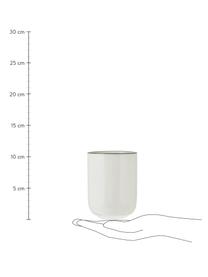 Porseleinen koffiemokken Facile, 2 stuks, Hoogwaardig hard porselein (ca. 50% kaolien, 25% kwarts en 25% veldspaat), Crèmewit met zwarte rand, Ø 8 x H 10 cm, 350 ml