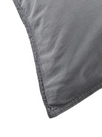 Taie d'oreiller en coton délavé Darlyn, Gris foncé, larg. 50 x long. 70 cm