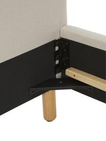 Cama tapizada Celeste, Estructura: madera de pino maciza, ma, Tapizado: poliéster (texturizado) A, Patas: madera maciza de caucho l, Tejido blanco crema, 160 x 200 cm