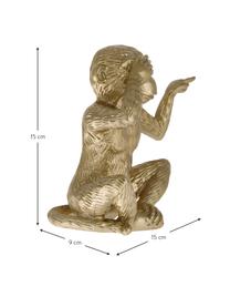 Objet décoratif Monkey, Polyrésine, Couleur dorée, larg. 15 x haut. 15 cm