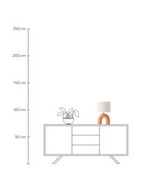 Lampe à poser avec abat-jour ovale et pied en céramique Wesley, Blanc, orange, Ø 43 x haut. 42 cm