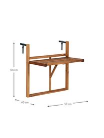Balkon-Klapptisch Lodge aus Holz, Akazienholz, geölt, Akazienholz, B 57 x H 64 cm
