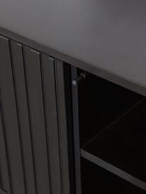 TV-Lowboard Avourio mit geriffelter Front aus Kiefernholz, 2-türig, Korpus: Kiefernholz, FSC-zertifiz, Füße: Metall, beschichtet, Kiefernholz, B 100 x H 56 cm