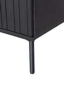 Meuble TV 2 portes façade en bois de pin nervuré Avourio, Bois de pin, larg. 100 x haut. 56 cm