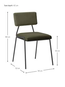 Menčestrové čalúnené kreslá Mats, 2 ks, Menčestrová zelená, Š 50 x V 80 cm