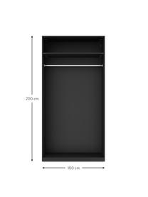 Armadio componibile ad ante girevoli Simone, larg. 100 cm, diverse varianti, Effetto legno di noce, nero, Interno Basic, alt. 200 cm