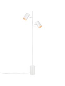 Leeslamp Twin in wit, Lampenkap: metaal, Lampvoet: metaal, Decoratie: metaal, Wit, 34 x 144 cm