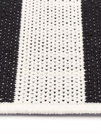 Tapis d'extérieur noir à jeu de rayures Axa, 86 % polypropylène, 14 % polyester, Blanc crème, noir, larg. 80 x long. 150 cm (taille XS)
