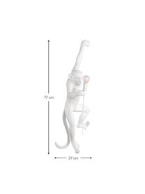 Design Außenwandleuchte Monkey mit Stecker, Leuchte: Kunstharz, Weiß, B 37 x H 77 cm
