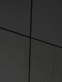 Credenza alta in finitura di legno di frassino nero Noel, Pannello di fibra a media densità (MDF) con finitura in legno di frassino, Nero, Larg. 100 x Alt. 120 cm