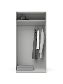 Modulaire draaideurkast Leon, 100 cm breed, diverse varianten, Frame: spaanplaat, FSC-gecertifi, Grijs, Basis interieur, hoogte 200 cm