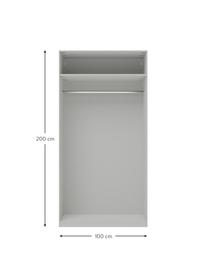 Modulaire draaideurkast Leon, 100 cm breed, diverse varianten, Frame: spaanplaat, FSC-gecertifi, Grijs, Basis interieur, hoogte 200 cm