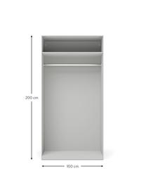 Modulární skříň s otočnými dveřmi Leon, šířka 100 cm, více variant, Šedá, Interiér Basic, Š 100 x V 200 cm