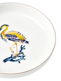 Set de platos hondos Flamboyant, 4 uds., Porcelana, Multicolor con borde dorado, Ø 21 x Al 4 cm