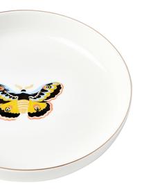 Set de platos hondos Flamboyant, 4 uds., Porcelana, Multicolor con borde dorado, Ø 21 x Al 4 cm