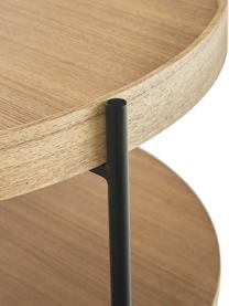 Mesa de centro redonda de madera Renee, Tablero: fibras de densidad media , Estructura: metal con pintura en polv, Madera de fresno, Ø 69 cm