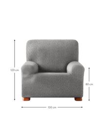 Pokrowiec na fotel Roc, 55% poliester, 35% bawełna, 10% elastomer, Szary, S 130 x W 120 cm