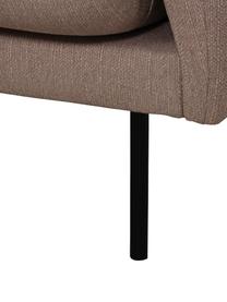 Canapé d'angle avec pieds en métal Moby, Tissu taupe, larg. 280 x prof. 160 cm, méridienne à gauche