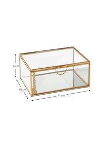 Caja de vidrio Lirio, Transparente, latón, An 14 x F 10 cm