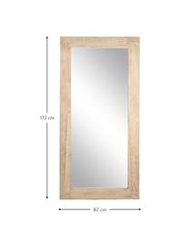 Espejo de pared de madera de Paulownia Tiziano, Espejo: cristal, Madera clara, An 82 x Al 172 cm