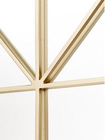 Wandspiegel Clarita in Fensteroptik mit goldenem Metallrahmen, Rahmen: Metall, beschichtet, Rückseite: Mitteldichte Holzfaserpla, Spiegelfläche: Spiegelglas, Goldfarben, B 60 x H 90 cm