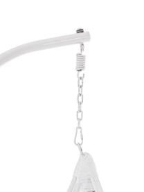 Sedia sospesa con cuscini bianchi Torres, Struttura: metallo verniciato a polv, Bianco, grigio, Larg. 100 x Prof. 70 cm